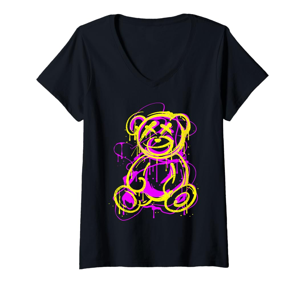 Amazon.com: Womens Graffiti Streetart Bear, bear Cartoon Hip